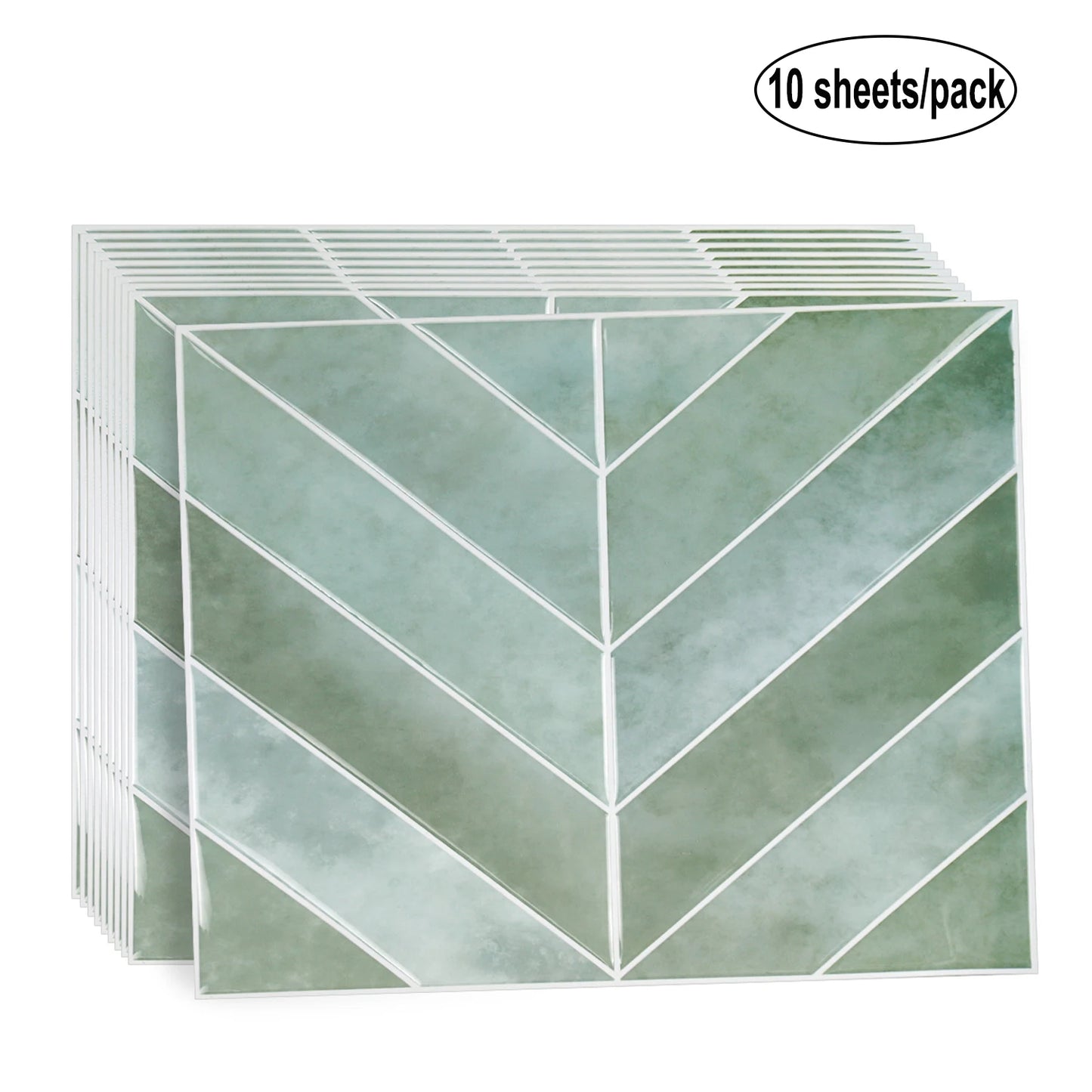 10pcs V-shape Peel and Stick Wall Tile Sticker 3D Waterproof Vinyl Wallpaper for Kitchen Living Room RV Interior Wall Decoration
