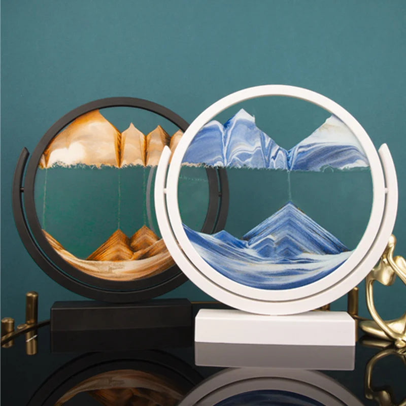 3D Rotatable Flowing Sand Painting Art