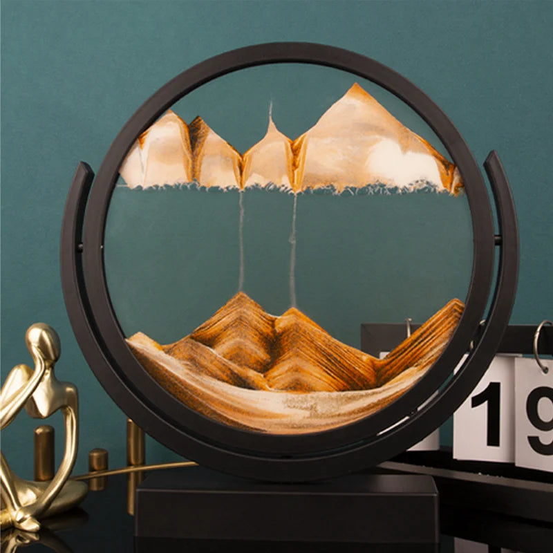 3D Rotatable Flowing Sand Painting Art