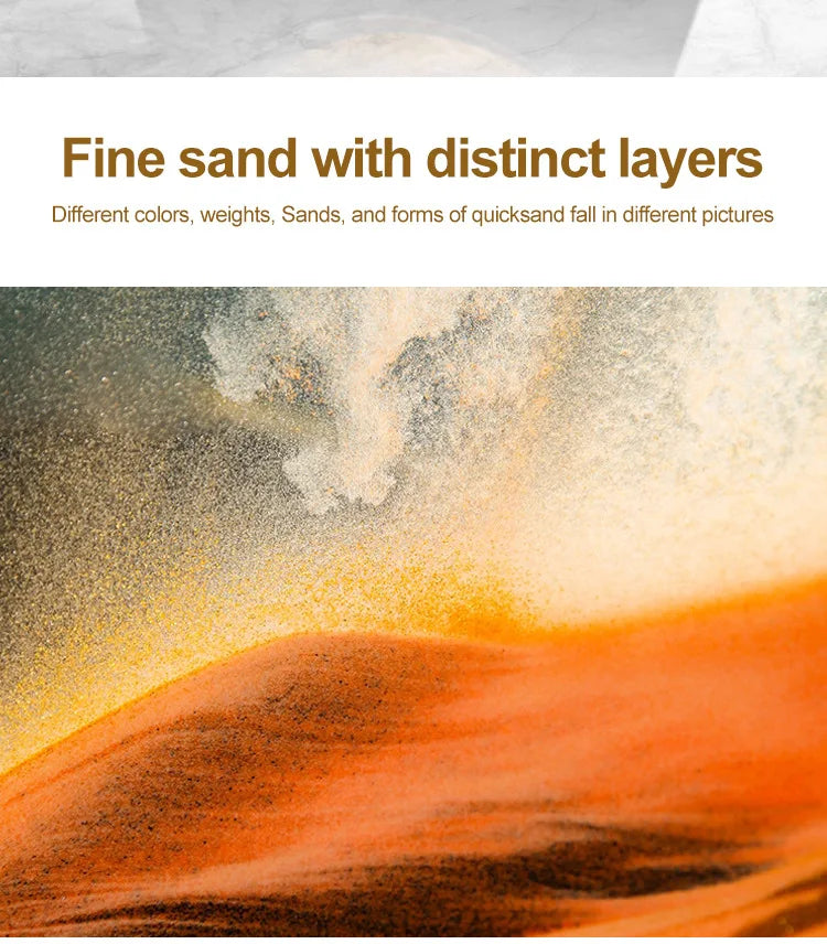 3D Rotatable Flowing Sand Painting Art
