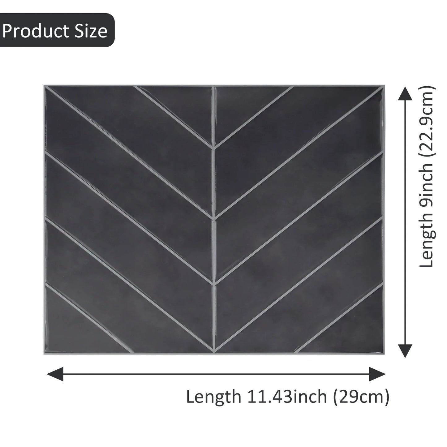 10pcs V-shape Peel and Stick Wall Tile Sticker 3D Waterproof Vinyl Wallpaper for Kitchen Living Room RV Interior Wall Decoration