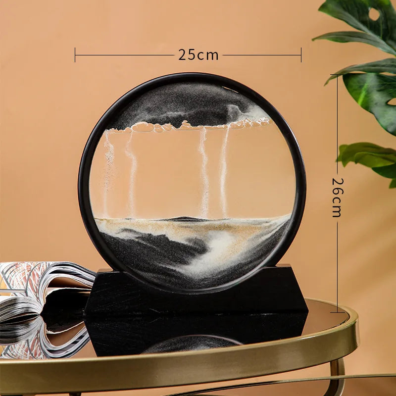 7/12 Inch 3D Moving Sand Art Mountain Flowing Sand Picture