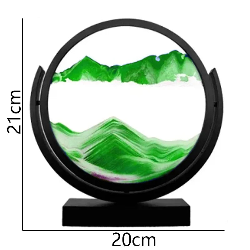 3D Rotatable Flowing Sand Painting Art