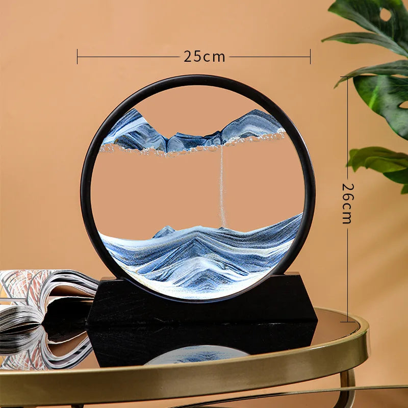 7/12 Inch 3D Moving Sand Art Mountain Flowing Sand Picture