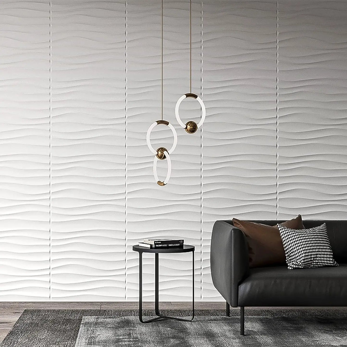 3D Wandpanelen – Zwart / Wit Geometrisch Design (PVC, 50x50 cm)