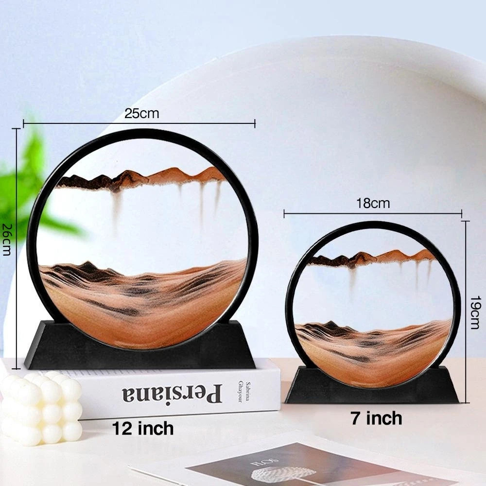 7/12 Inch 3D Moving Sand Art Mountain Flowing Sand Picture