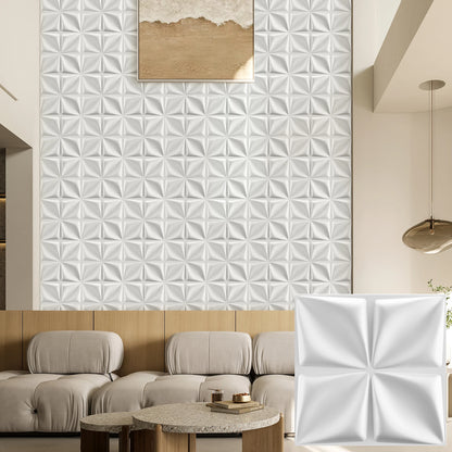 3D Wandpanelen – Zwart / Wit Geometrisch Design (PVC, 50x50 cm)