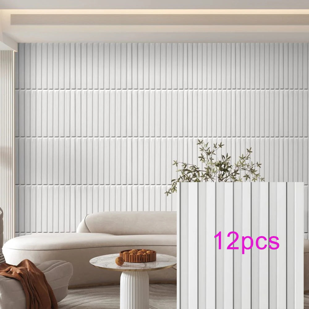3D Wandpanelen – Zwart / Wit Geometrisch Design (PVC, 50x50 cm)