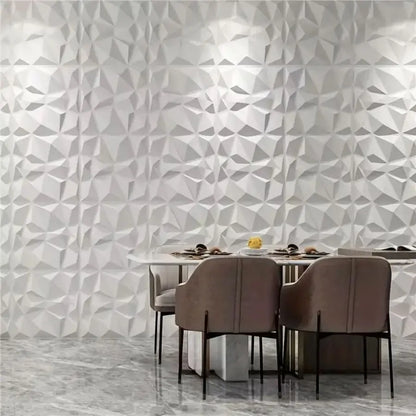 3D Wandpanelen – Zwart / Wit Geometrisch Design (PVC, 50x50 cm)