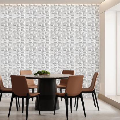 3D Wandpanelen – Zwart / Wit Geometrisch Design (PVC, 50x50 cm)