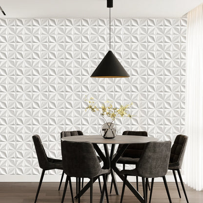 3D Wandpanelen – Zwart / Wit Geometrisch Design (PVC, 50x50 cm)