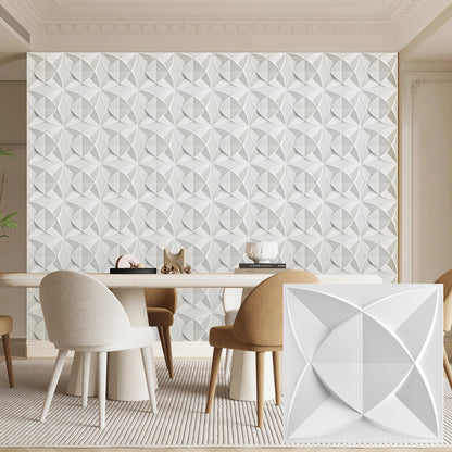 3D Wandpanelen – Zwart / Wit Geometrisch Design (PVC, 50x50 cm)