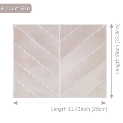 10pcs V-shape Peel and Stick Wall Tile Sticker 3D Waterproof Vinyl Wallpaper for Kitchen Living Room RV Interior Wall Decoration