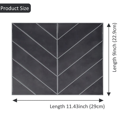 10pcs V-shape Peel and Stick Wall Tile Sticker 3D Waterproof Vinyl Wallpaper for Kitchen Living Room RV Interior Wall Decoration