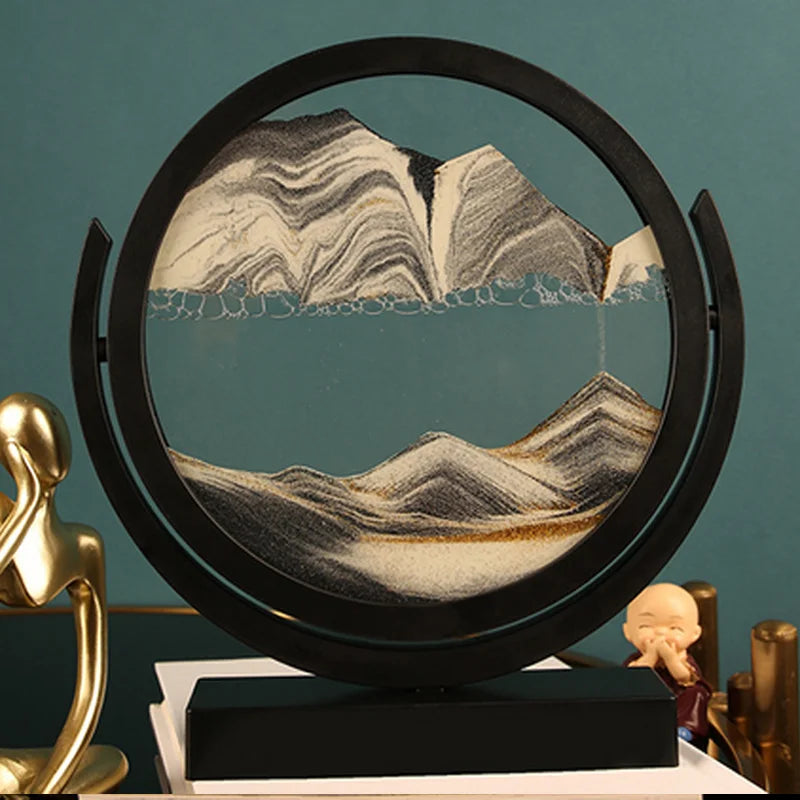 3D Rotatable Flowing Sand Painting Art