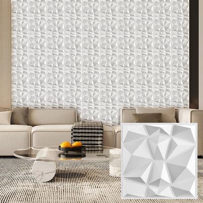 3D Wandpanelen – Zwart / Wit Geometrisch Design (PVC, 50x50 cm)