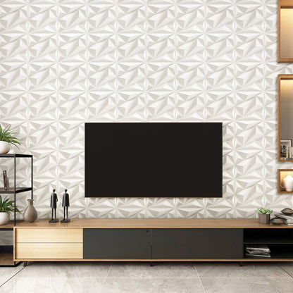 3D Wandpanelen – Zwart / Wit Geometrisch Design (PVC, 50x50 cm)