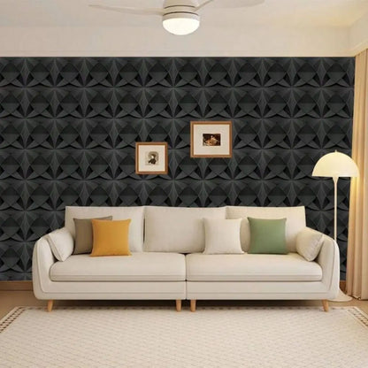 3D Wandpanelen – Zwart / Wit Geometrisch Design (PVC, 50x50 cm)