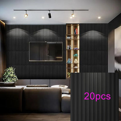 3D Wandpanelen – Zwart / Wit Geometrisch Design (PVC, 50x50 cm)
