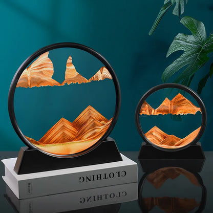 7/12 Inch 3D Moving Sand Art Mountain Flowing Sand Picture