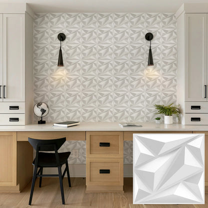 3D Wandpanelen – Zwart / Wit Geometrisch Design (PVC, 50x50 cm)