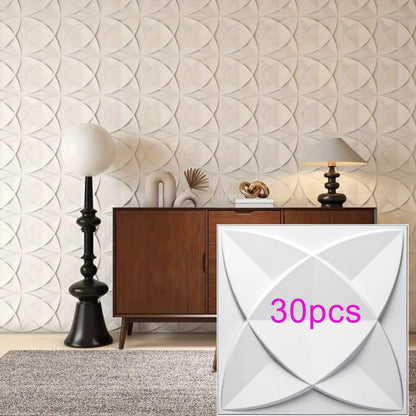 3D Wandpanelen – Zwart / Wit Geometrisch Design (PVC, 50x50 cm)