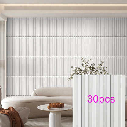 3D Wandpanelen – Zwart / Wit Geometrisch Design (PVC, 50x50 cm)