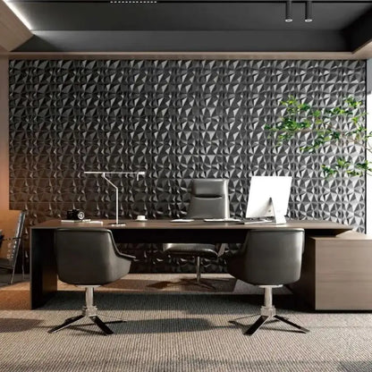 3D Wandpanelen – Zwart / Wit Geometrisch Design (PVC, 50x50 cm)