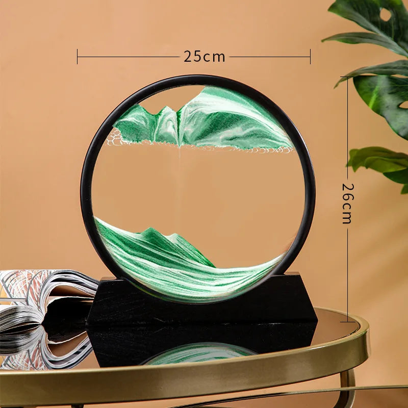 7/12 Inch 3D Moving Sand Art Mountain Flowing Sand Picture