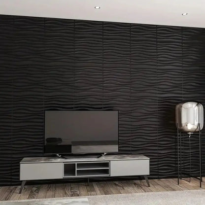 3D Wandpanelen – Zwart / Wit Geometrisch Design (PVC, 50x50 cm)