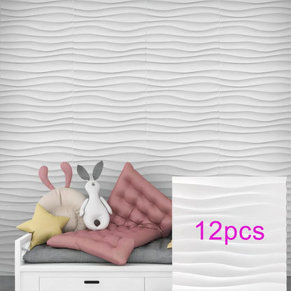 3D Wandpanelen – Zwart / Wit Geometrisch Design (PVC, 50x50 cm)