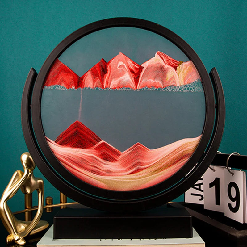 3D Rotatable Flowing Sand Painting Art