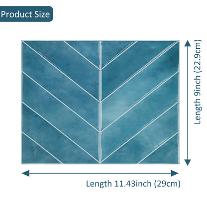 10pcs V-shape Peel and Stick Wall Tile Sticker 3D Waterproof Vinyl Wallpaper for Kitchen Living Room RV Interior Wall Decoration