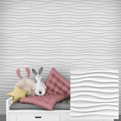 3D Wandpanelen – Zwart / Wit Geometrisch Design (PVC, 50x50 cm)