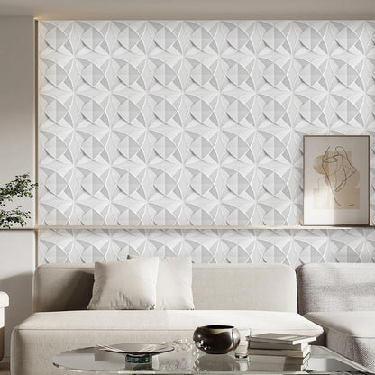 3D Wandpanelen – Zwart / Wit Geometrisch Design (PVC, 50x50 cm)